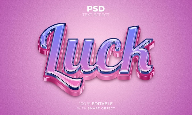 Purple Luck 3D редактируемый текстовый эффект