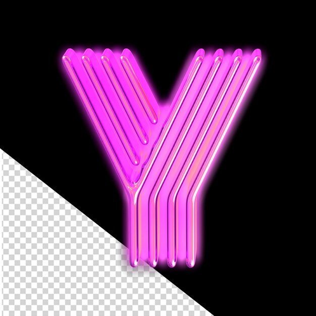 Purple luminous symbol letter y