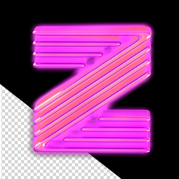 Purple luminous symbol letter z