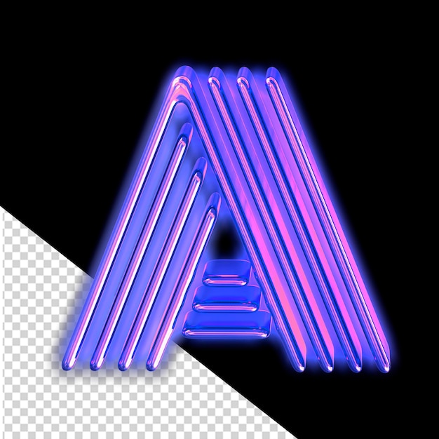 Purple luminous symbol letter a