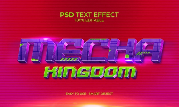 Purple mecha kingdom text effect