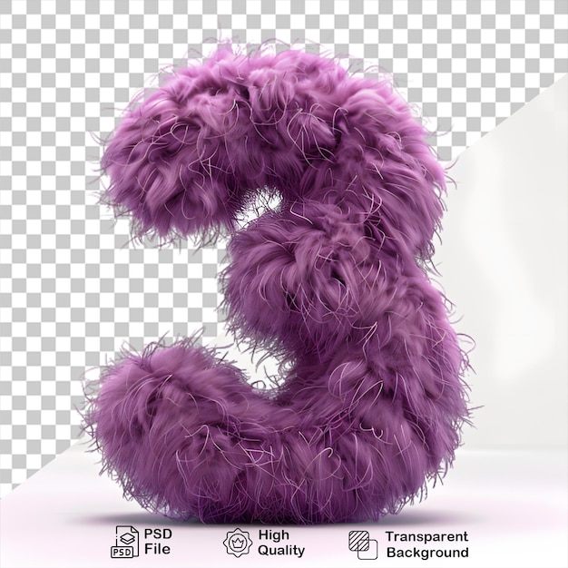 PSD Фиолетовый монстр номер 3 типография 3d номер png файл