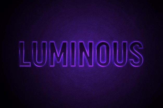 PSD purple neon lighting text effect