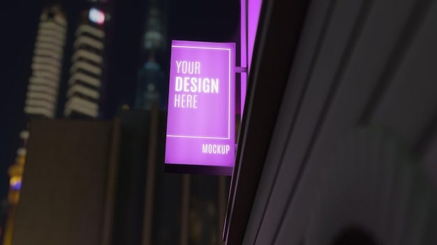 Purple night business sign