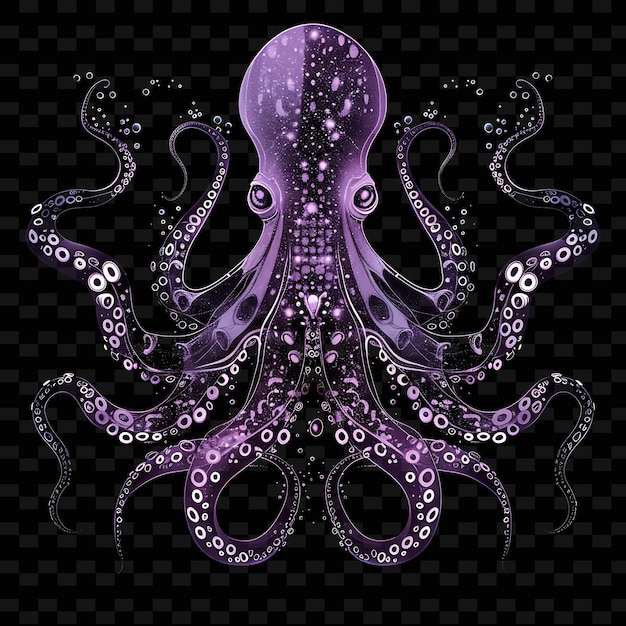 PSD a purple octopus with the number 50 on it