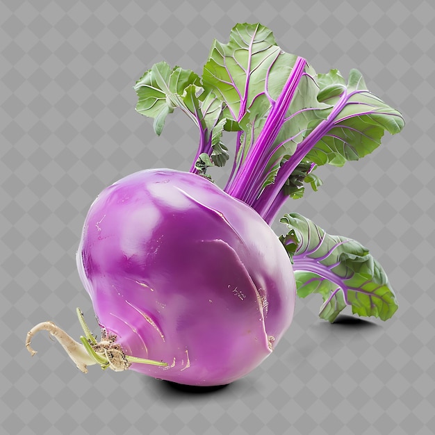 A purple onion with a purple leaf and a purple onion on it