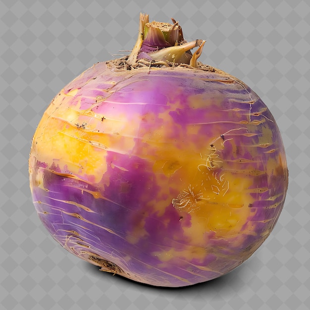 PSD a purple onion with purple and yellow colors is shown