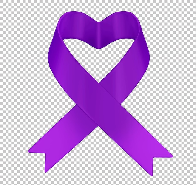 PSD purple and orange ribbon 3d for lupus alzheimer and fibromyalgia