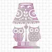 PSD a purple owl with the words quot owl quot on it