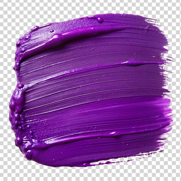 PSD purple paint brush stroke isolated on transparent background