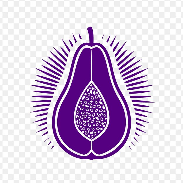 PSD a purple pear with a purple background and the word pear