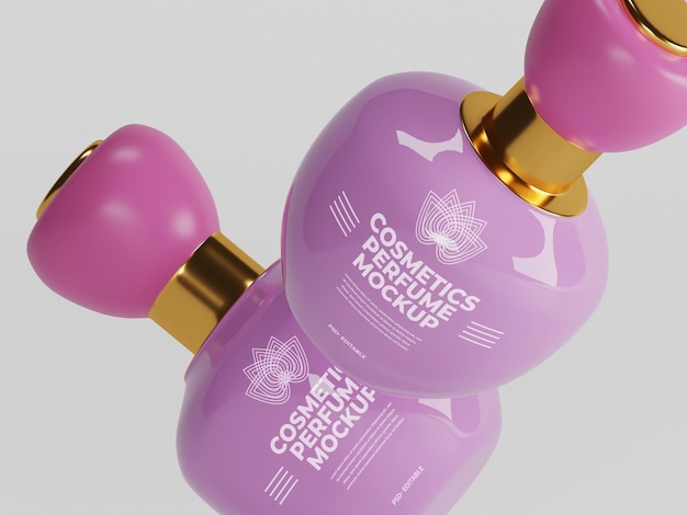 Purple perfume bottle mockup