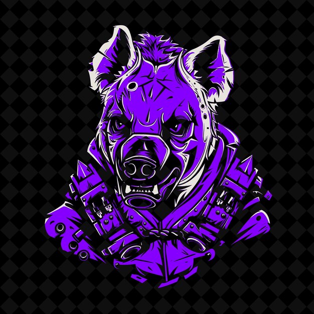 PSD a purple pig head with a skull on it