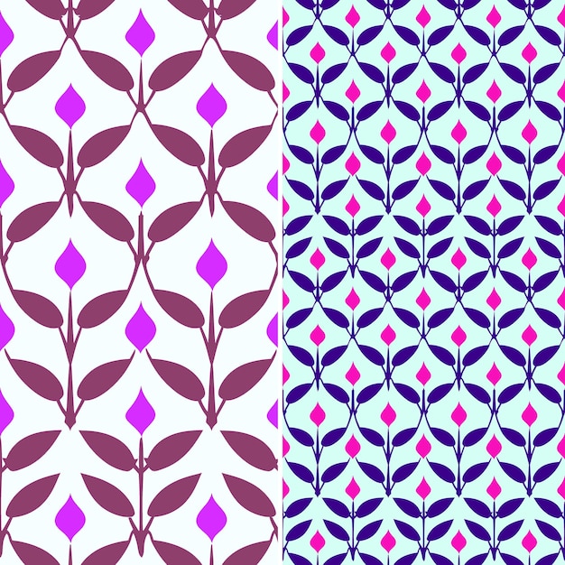 PSD motivi astratti viola e rosa con le foglie viola e rosa