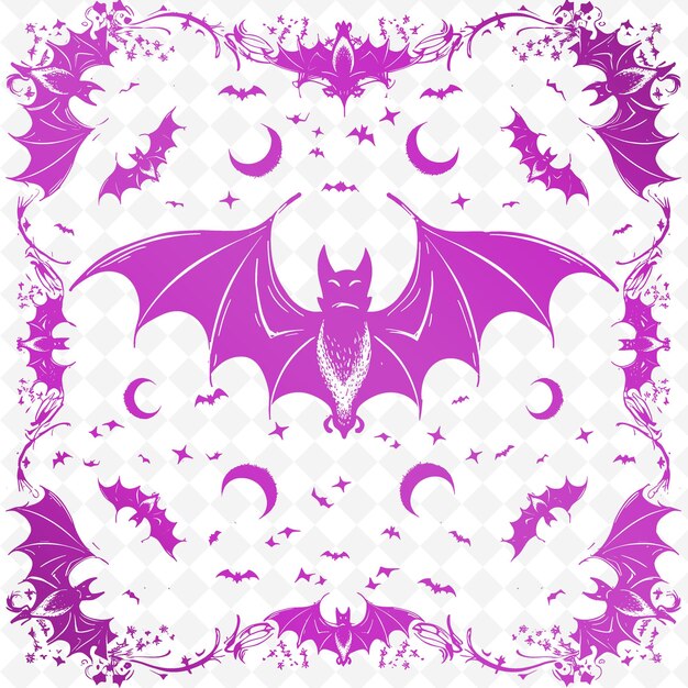 PSD a purple and pink background with a purple bat and the moon