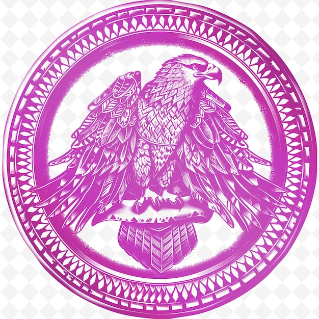 PSD a purple and pink circle with an eagle on it