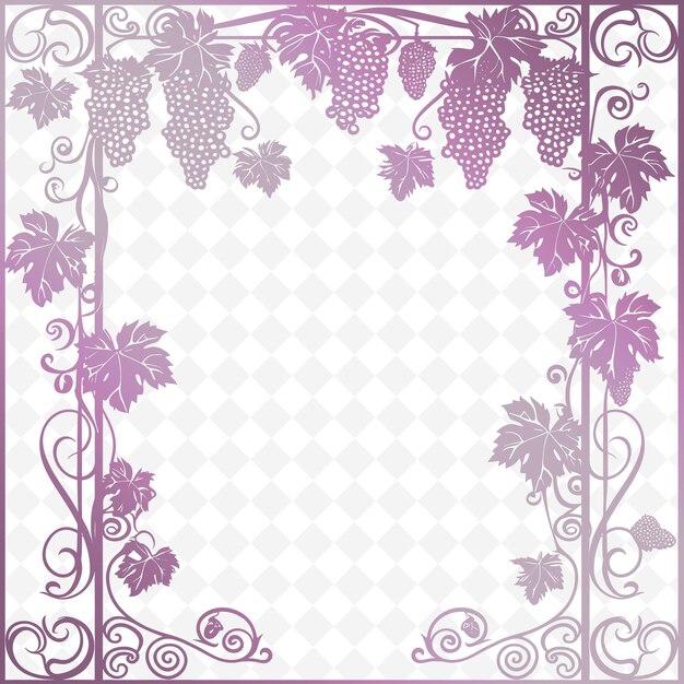 PSD a purple and pink floral design with grapes and a place for text