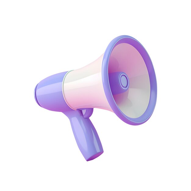 PSD purple and pink megaphone generative ai