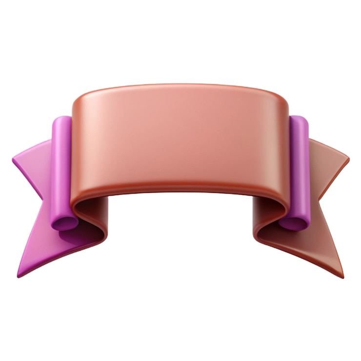 PSD a purple and pink podium with a purple ribbon around it