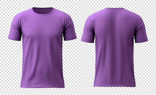 Purple plain tshirt mockup front and back view