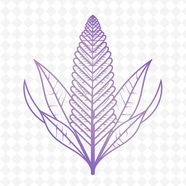 PSD a purple plant with a purple flower on a white background