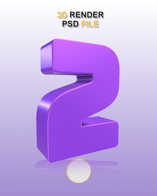 a purple plastic object with the number 2 on it