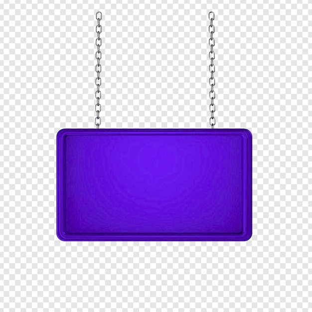 Purple plate hanging on the chain