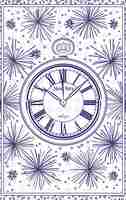 PSD a purple pocket watch with a new year on it