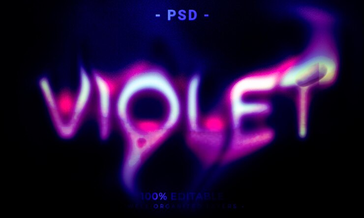 PSD a purple poster with the word violet on it