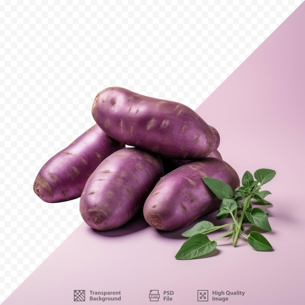 PSD purple potatoes on transparent background