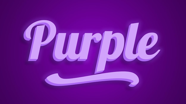 Purple psd 3d text effect editable