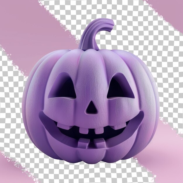 PSD a purple pumpkin with a purple face and a purple background