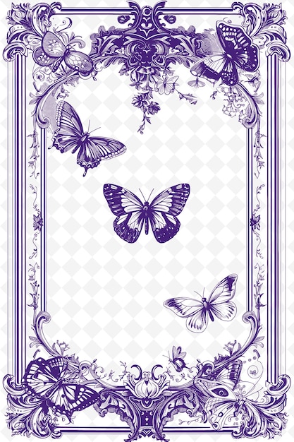 PSD a purple and purple card with butterflies on it