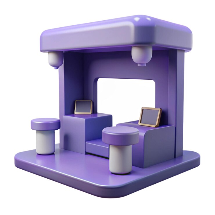 PSD a purple and purple dollhouse with a purple box on the front