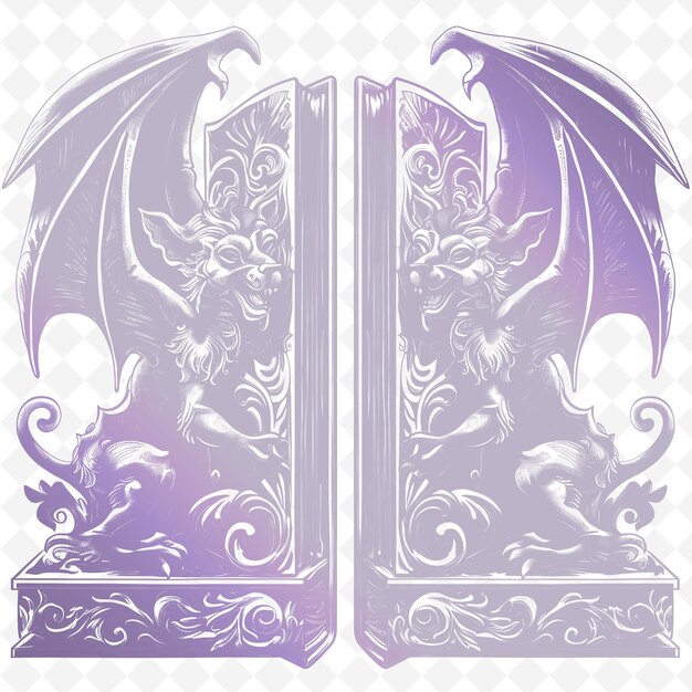 PSD a purple and purple door with a dragon on it