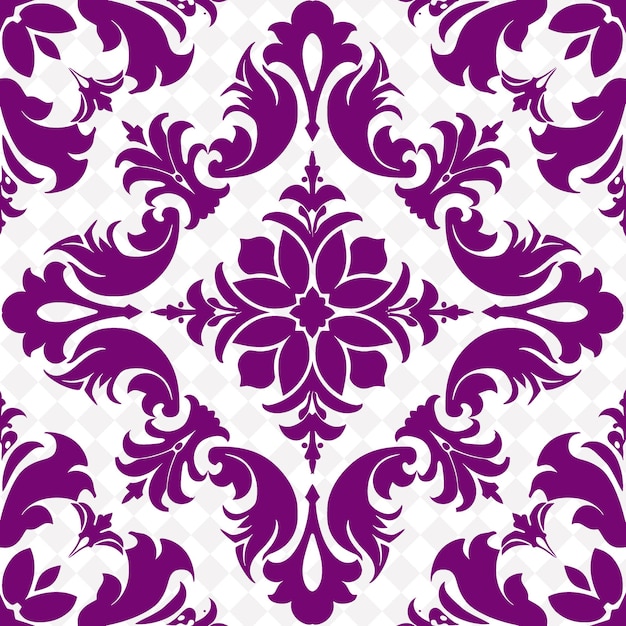 PSD purple and purple floral pattern on a white background