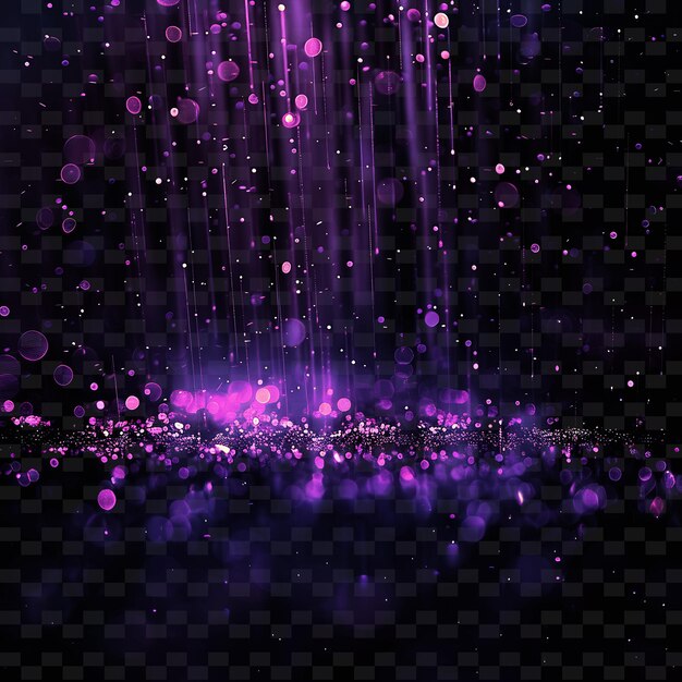 Purple and purple glitters are on a black background