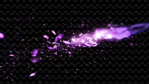 PSD purple and purple glowing stars on a black background