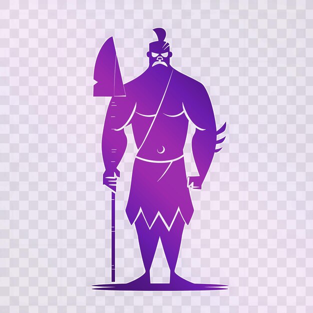 PSD a purple and purple image of a warrior with a sword