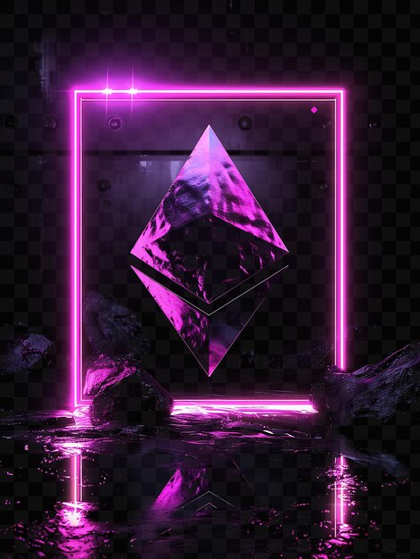 PSD a purple pyramid with a purple background and a black background