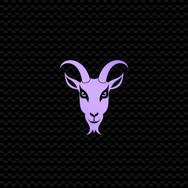 PSD a purple ram with a purple head on a black background