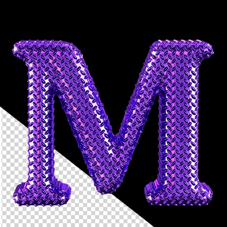 PSD 紫色條紋符號字母 m