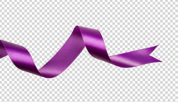 PSD purple ribbon bow isolated on transparent background
