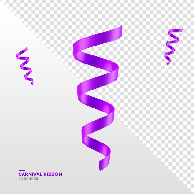 PSD purple ribbon for brazilian carnival element 3d