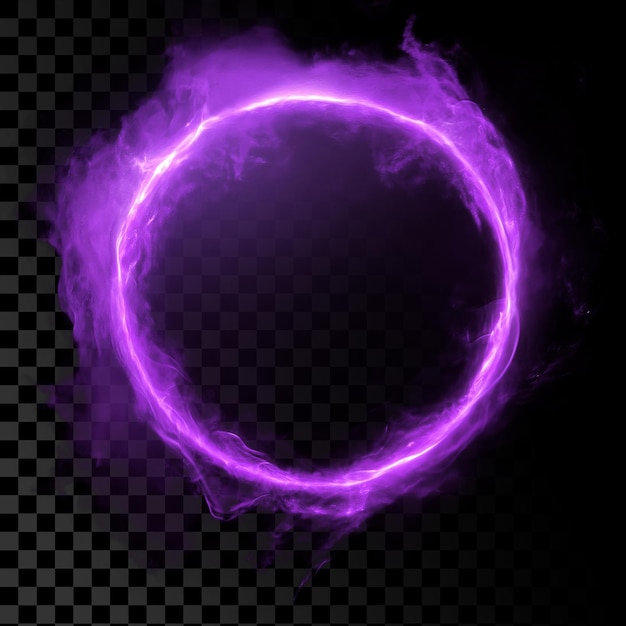 purple ring of light on transparent background