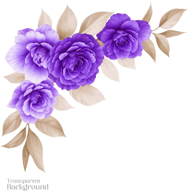 PSD purple rose bouquet transparent background