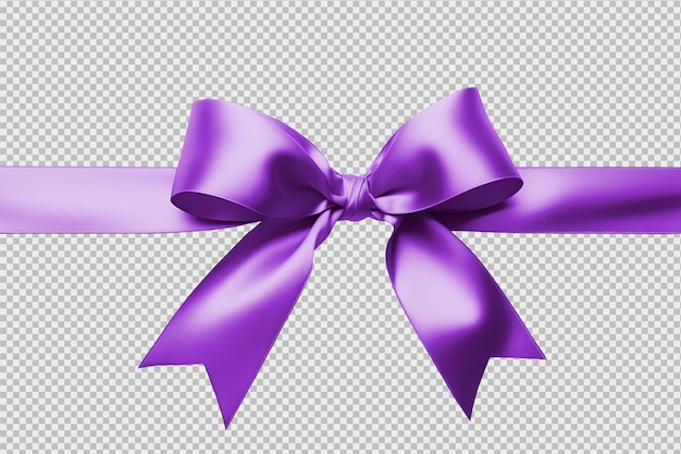 Purple satin ribbon for wrapping isolated on transparent background