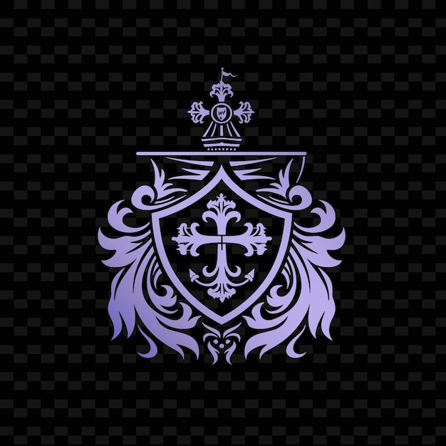 PSD a purple shield with a crown and a crown