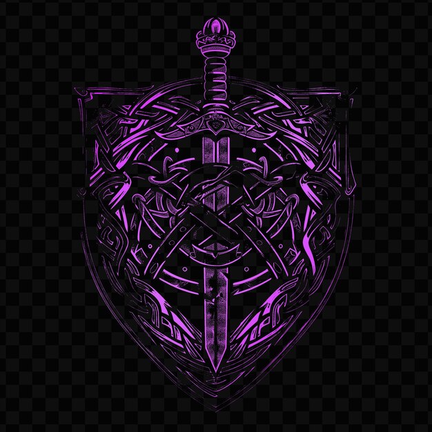 PSD a purple shield with the word king on it