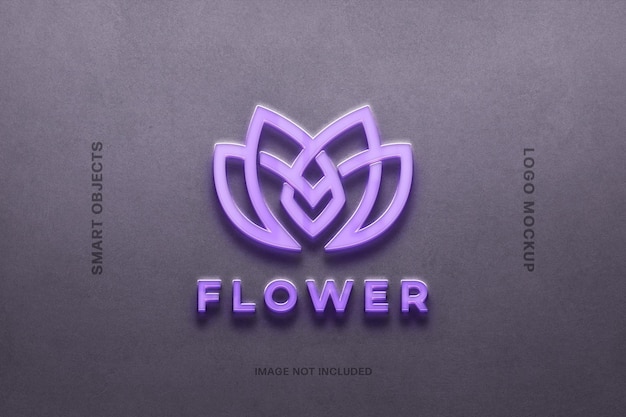 PSD purple signage logo mockup